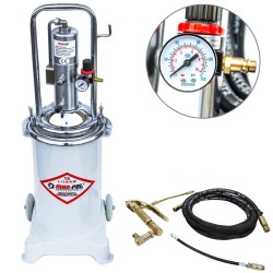 Ingrassatore Lubrificatore Pneumatico a Barile | da 17 Litri | Portata Max 0,85 Litri/min | 300-400 MPa | 36x22x86 cm | Tubo 4 m | con Ruote